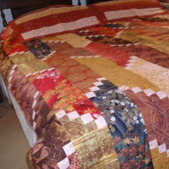 The 2011 church raffle quilt made by Annette and her fellow quilters at the Blessed Sacrament Catholic Community in Scottsdale, AZ.